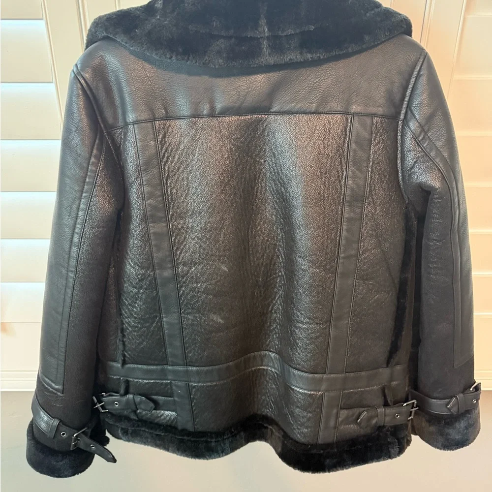 Blank NYC Black Shearling Leather Jacket - Picture 5 of 5